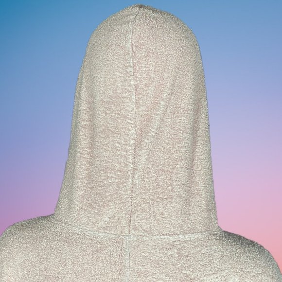 SCRUMPTIOUS SOFT PINK TERRY TOWEL HOODED SWEATSHIRT (SZ O/S) (NWOT) - Picture 8 of 10